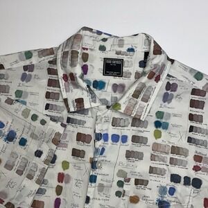 Todd Snyder x John Derian Shirt Men's Medium Paint Chip Print Short Sleeve Camp